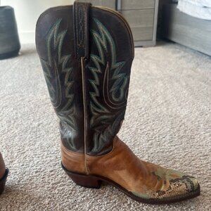 Lucchese 1883 Boots in Tan/Light Green/Brown/Teal, Size 7.5 B